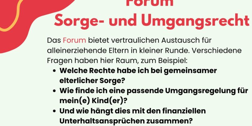 Forum Sorge- und Umgangsrecht am 07.09.2026 von 16:00 – 19:00 Uhr